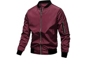 NAFING Blouson Homme Avec Poches Col Montant Veste Bomber Doudoune Sport Printemps Et L'automne Coupe Vent Sweat Couleur Unie Avec Zippée Trench Coat Veste Pluie Chaud Legere Sweatshirt Soft Touch Vêtement