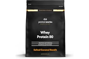 ‎THE PROTEIN WORKS Protein Works Whey 80 Protein Pulver (Konzentrat) | Salted Caramel | Premium Eiweißpulver | Proteinreich & Wenig Zucker| 500g