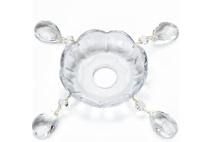 ‎ORION LIGHTSTYLE ORION LIGHTSTYLE Lichtschale Tasse Bobeche Ø 100mm Kristall Loch 27.5mm Kronleuchter Maria Theresia Ersatztasse Glas durchsichtig klar