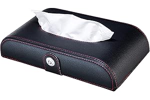 ValueHall Car Tissue Holder PU Leather Sun Visor Napkin Holder Concise Sun Visor Tissue Holder Car Visor Tissue Holder for Car Home Office V9A09