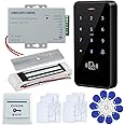 FTSTech Waterproof IP68 RFID Door Access Control System 125KHz Touchpanel Keypad +Power Supply+Electric Lock +Exit Button+ ID Keyfobs Cards (Magnetic Lock Kit)