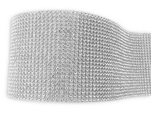 Selbstklebende Strasssteine am Band Strassband selbstklebend 24 Reihen Strasssteinband zum Aufkleben 3mm Strassborte von der Rolle Glitzerband - 7