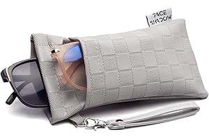 Face Shadow Custodia per Occhiali da Sole Morbida a Scatto per 2 Occhiali da Sole, Borsa per Occhiali in Microfibra per Donna e Uomo, Unisex