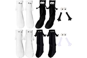 IJHYGD Calzini Magnetici 4 Paia Magnetic Socks Unisex Divertenti Con Ventosa Magnetica Calzini Magnetici Per Mano Simpatici Calzini 3D a Mano Coppia Di Calzini Per Ventose Con Accessori Decorativi Eyes+Paws