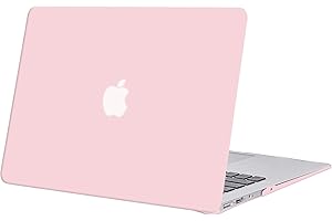 TECOOL Coque Compatible avec Ancien MacBook Air 13 Pouces 2010-2017 (A1466 A1369), Coque Rigide de Protection en Plastique Fine, Rose