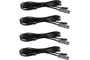 Set med 4 flexibla förlängningssladdar för AIBOO RF trådlös LED under skåpbelysningssats svart kabel 1,5 m (60 tum)