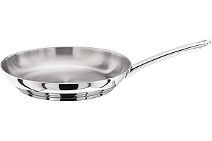 Stellar 1000 S151 Uncoated Stainless Steel Conical Frying Pan 26cm, Induction Ready, Oven Safe, Dishwasher Safe - Fully Guaranteed
