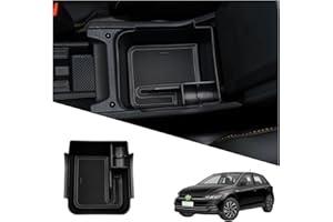 Ruiya Compatible avec 2018-2022 2023 VW Polo MK6 AW1 GTI Accoudoir Boîte de Rangement, Plateau de rangement de la console Accessoies Polo Boîte de rangement pour console centrale accoudoir