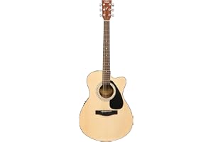 Yamaha spruce wood FSX80C Semi-Acoustic Cutaway Guitar Natural Finish, 6 Strings, Full-Size, Built-in Pickup, Rich Tone, Comfortable Playability, Ideal for Beginners & Performers