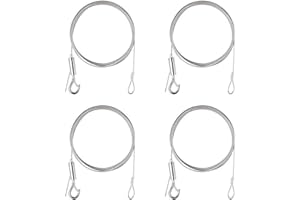 Hwtcjx 4 PCS Picture Hanging Wire Rope, Picture Hanging Chain, Mirror Chain, Stainless Steel Wire Rope, Cable Suspension Kit, Hold Up to 20kg, for LED Panel Lights, Heavy-Duty Lighting (1.5mmx1m)