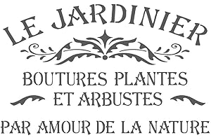 CFSUPPLIES Stencil A5/A4/A3 Shabby Chic, Le Jardinier, in Mylar, 125/190 micron, riutilizzabile (211) (A4 (125 micron))