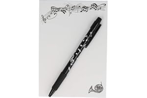 mugesh Schreibset Instrument mit A6-Block und Kugelschreiber - Schönes Geschenk für Musiker (Horn)