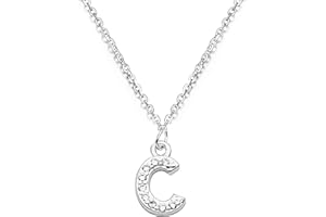 BIFRIEND Collana girocollo in argento sterling 925, con ciondolo con iniziale dalla A alla Z, 26 lettere, per donne e ragazze, con strass