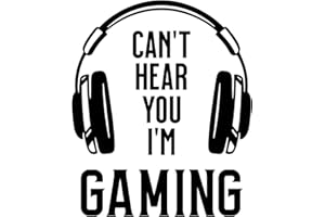 Quanyuchang Can't Hear You I'm Gaming Wall Decals Headset Game Wall Sticker Vinyl Art Silhouette Game Decor 3D Video Game Room Wallpaper for Boys Playroom Bedroom Family Game Room Decoration