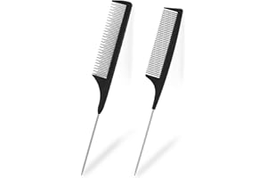 OPOPARK 2 Stück Stielkamm, Professioneller Kit Haarkamm Hair Comb Teasing Hair Brush Antistatischer für Männer und Frauen
