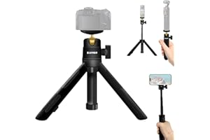 HAFOKO ST-08 Extension Mini Camera Tripod Compatible for DJI Osmo 360/Osmo Pocket 3, Desktop Handheld Smartphone Tripod with 1/4”,360°Compatible for Insta360 X5-X Vlogging Travel (Max Support 2 kg)
