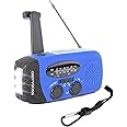 Wind Up Radio, Solar Crank Powered Emergency AM/FM Weather Radio, with 2000mAh Rechargeable USB Phone Charger, SOS Alarm, Bright Handheld Flashlight, use for Household and Outdoor Activities