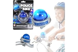 Smart-Planet Sonnette de vélo sirène de Police pour Enfants - Sirène de Police avec gyrophare Bleu et Son Tatü-Tata - Sonnette de vélo Amusante pour Guidon de vélo