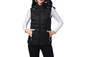 vittorio y Gilet Donna in Piumino Smanicato Trapuntato - Cappuccio Rimovibile, Zip Frontale e Tasche Funzionali - Giubbotto Imbottito Leggero per Mezze Stagioni