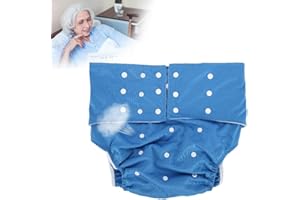 YOTOWN Adultos pañales de tela, ajustado pañal de pañal reutilizable y ropa interior protectora de cuidado de incontinencia, adecuado para hombres mujeres adolescentes(azul oscuro)