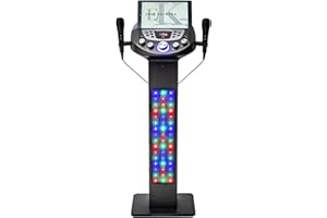 EASY KARAOKE N-Gear NGS828-BT Karaoke-Anlage mit Standfuß, 240 W, Dual-Licht-Animationssystem