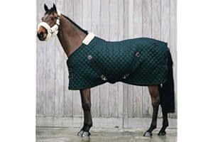 Kentucky Horsewear Coperta con pelliccia di coniglio artificiale, 400 g, taglia: 145, colore: verde scuro