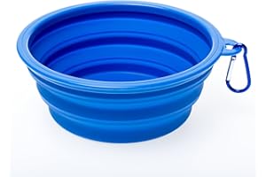 WECKEW Large Collapsible Dog Bowl, Travel Dog Bowl for Small to Large Dogs（Blue）
