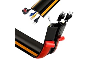 ASelected Passe Câble Sol Adhésif 3M Couvre-câble de Sol, L5CM Cache Cable Sol Protecteur de Câbles de Plancher avec 3 Passages pour Câbles et Fil