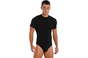 iiniim Body T-shirt Maillot De Corps Homme Justaucorps Gymnastique Danse Competition Combinaison Sport Bodysuit Leotard Dancewear M-XXL