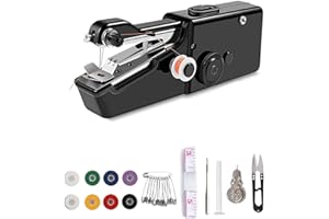 GIUSOBG Máquina de Coser Portátil a Mano, Máquina de Coser Profesional Mini Handheld Sewing Machine para Principiantes, máquinas de Coser Eléctricas con Kit de Costura para Bricolaje