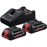 Bosch Professional 18 Volt Ak&uuml; Şarj Cihazı Seti (2 x ProCORE 4,0 Ah Li-Ion Ak&uuml; + GAL 18V-40 Şarj Cihazı, Mod&uuml;l, Karton kutuda