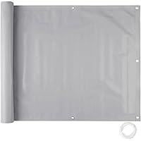 TecTake Balkonbespannung Sichtschutz Windschutz Sichtblende | Witterungsbeständig Größen (Grau 0,75 x 6 m | No. 402701)