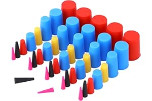 MOZEAT LENS Silikon-Gummi-Sortiment-Set,gummistopfen konisch stopfen zum Abdecken von Löchern während der Pulverbeschichtung,Hydrotauchen, Medienstrahlen,Malerei(42 Stück)