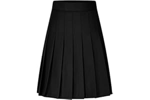 Faltenrock Damen Elegant Einfarbig Midirock Hohe Taille Swing Rock Vintage 1950er Abendrock Knielang Arbeitsrock Plus Size All-Match Collegerock Professioneller Röcke XS-5XL