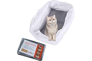 KENDWING Sacchetti Filtranti per Litter Gatto - 10 Pezzi Fodere Autopulenti, 47x36x17cm