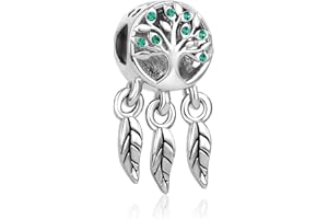 SBI Jewelry Dream Catcher Charm for Bracelets Tree of Life Dangle Charm Engraved Family is Forever Gift for Women Girls