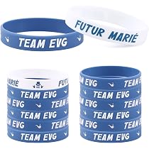 12 Bracelets Silicone EVJF - 1 'La Mariée' Blanc + 11 'Team Mariée' Rose - Accessoire Enterrement De Vie De Jeune Fille - 10
