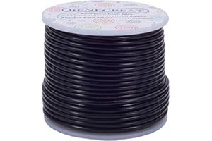 BENECREAT 24.5m 2.5mm Filo di Alluminio Filo Metallico per Fabbricazione Artigianale Filo di Perline in Alluminio Calibro 10 Nero