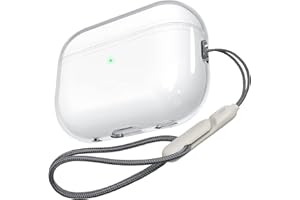 MOUYOUGLOW Mouyou Durchsichtig AirPods Pro 2 Hülle 2022,Transparente Case für Apple AirPods Pro 2 Gen TPC Schutzhülle mit Lanyard,Stoßfeste LED Sichtbar Kabelloses Laden Cover für AirPods Pro 2 - Clear …