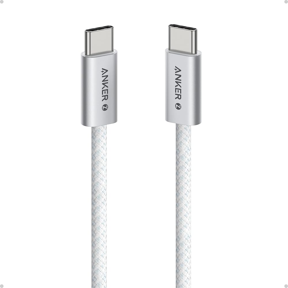 Anker Zolo 240W USB-C - USB-C Hızlı Şarj Kablo, 1 Metre, Örgü Yapılı, Beyaz - A8060