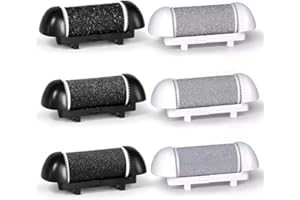 FiTspi Replacement Roller Heads Compatible with Scholl/Essy/ShoRan/Ratukall/Pedi Foot File, Callus Shaver, Pedicure Kit for Cracked Heels and Dead Skin - 6 Pack