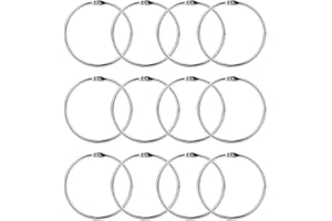 BORLTER CLAMP Anelli del Libro, Anelli di Rilegatura 3,5 cm 12 Pezzi Anelli per Raccoglitori, Anello di Metallo per Rilegare Quaderni a Fogli Mobili, Schede Indice, Album di Ritagli, Portachiavi