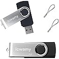 lcwamy USB 2GB USB Flash Drive 2 Pack Bulk Swivel USB Flash Drives 2GB Thumb Drive 2 Pack USB2.0 Flash Drive Bulk 2GB Twister USB Drive