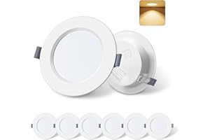 ‎ALUSSO LIGHTING ALUSSO LIGHTING Led Einbaustrahler 230V 6W, Warmweiß 3000K Einbaustrahler Led Flach, 25,5mm Ultra Schlank Deckenspots, IP44 Wasserdicht für Badezimmer Wohnzimmer, Ausschnitt Ø95-110mm, 6er Pack