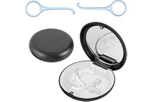 COYUN 1 Pièces Boite Appareil Dentaire Orthodontie, Boite a Dentier Portative Boite pour Orthèse avec Miroir Vide pour la Retenue et la Protection des Dents avec 2 Outil D'enlèvement de L'alignement
