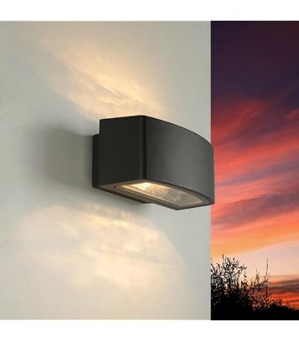Universo Applique Da Esterno Grigia - Alluminio E Vetro IP44 Per Giardino E Terrazzo