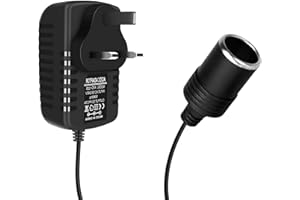 QKEINV Car Power Inverters, Car Converter Socket Voltage, 12 Volt Cigarette Lighter Adapter, Car Plug Adapter 240V 2A AC Mains to 12V DC, UK Plug Household Cigarette Lighter Voltage Converter AC to DC