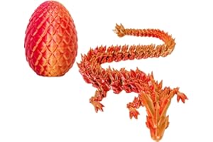FVGYITG 3D Dragon Egg With Dragon Inside,Articulated Dragon with Dragon Egg,Red dragon egg god ornament,3D Printed Gift Toy,Home Office Decorations Desk Toys for Autism/ADHD (Laser Red)