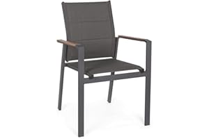 Bizzotto Sedia Alluminio Kubik Antracite (categoria: Poltrona da giardino)