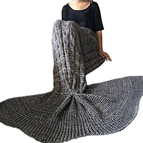Warm Soft Mermaid Blanket, Sofa Air Conditioning Bed Linens Throw Adults Knitted Blanket Interesting Photography Props for Travel Camping Train Reading Afternoon Tea by Molilands